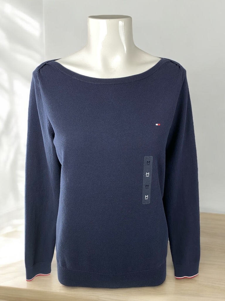 SUETER DAMA AZUL LISO