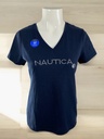 PLAYERA AZUL CON MARCA PUNTOS PLATEADOS