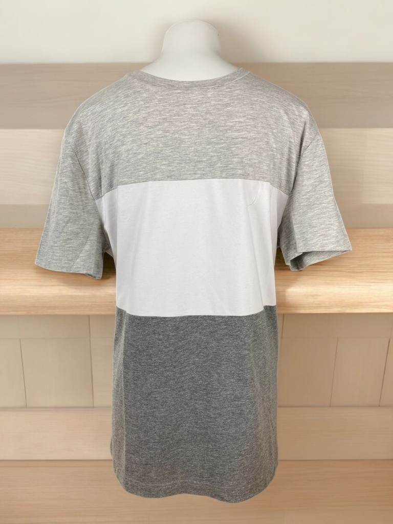 PLAYERA STRETCH HOMBRE, GRIS CON BLANCO 