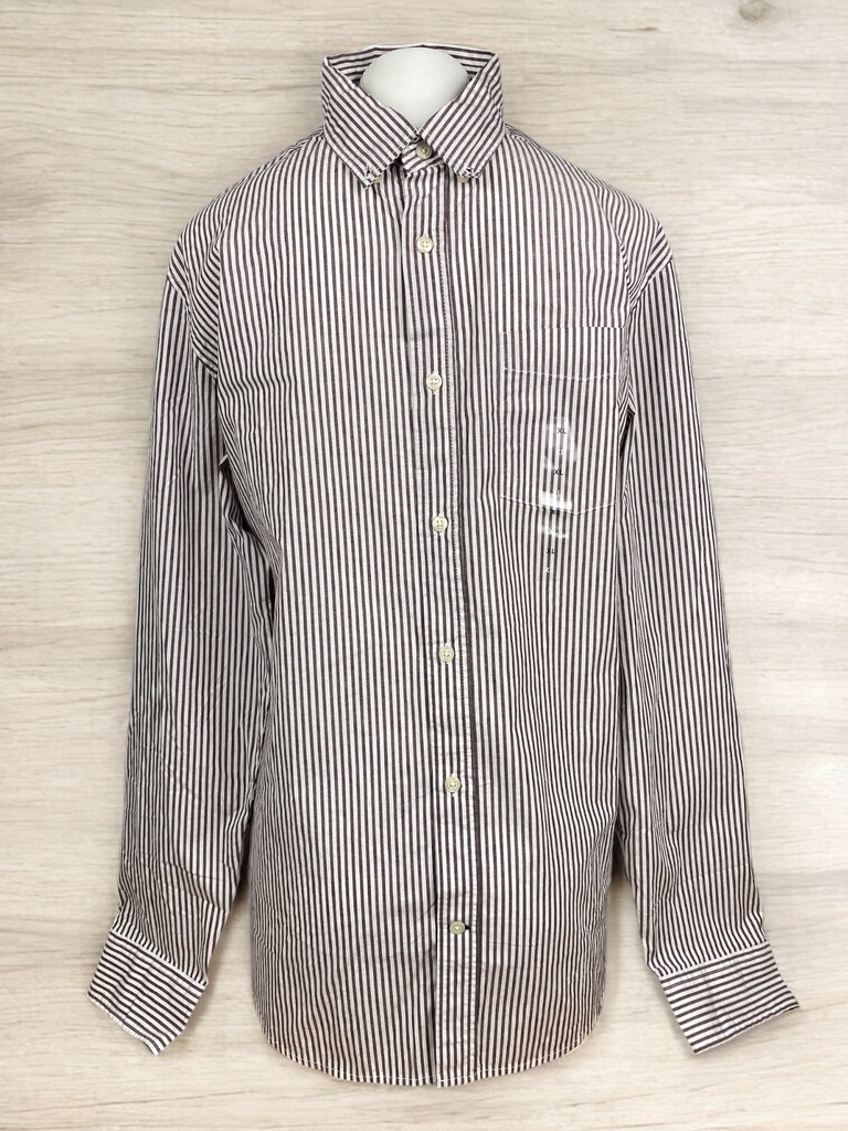 CAMISA RAYAS CAFE Y BLANCO