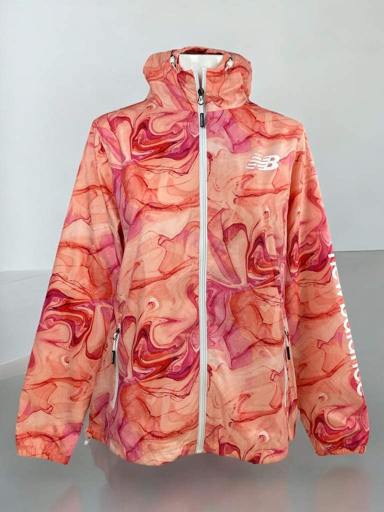 CHAMARRA ROSA Y DURAZNO MARCA EN MANGA