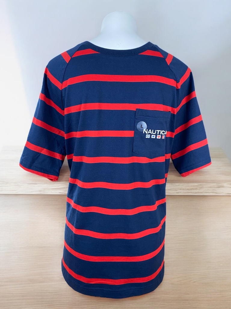 PLAYERA AZUL MARINO RAYAS ROJAS 