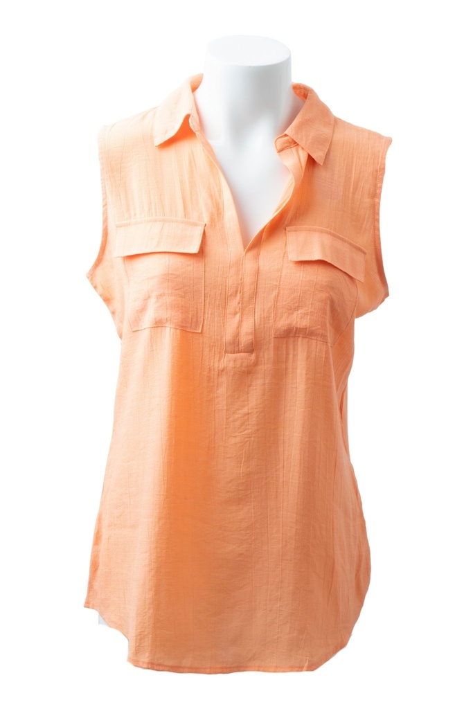 BLUSA NARANJA SISADA BOLSAS AL FRENTE