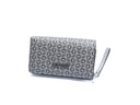 CARTERA GRIS LOGO PLATEADO BROCHE DE IMAN