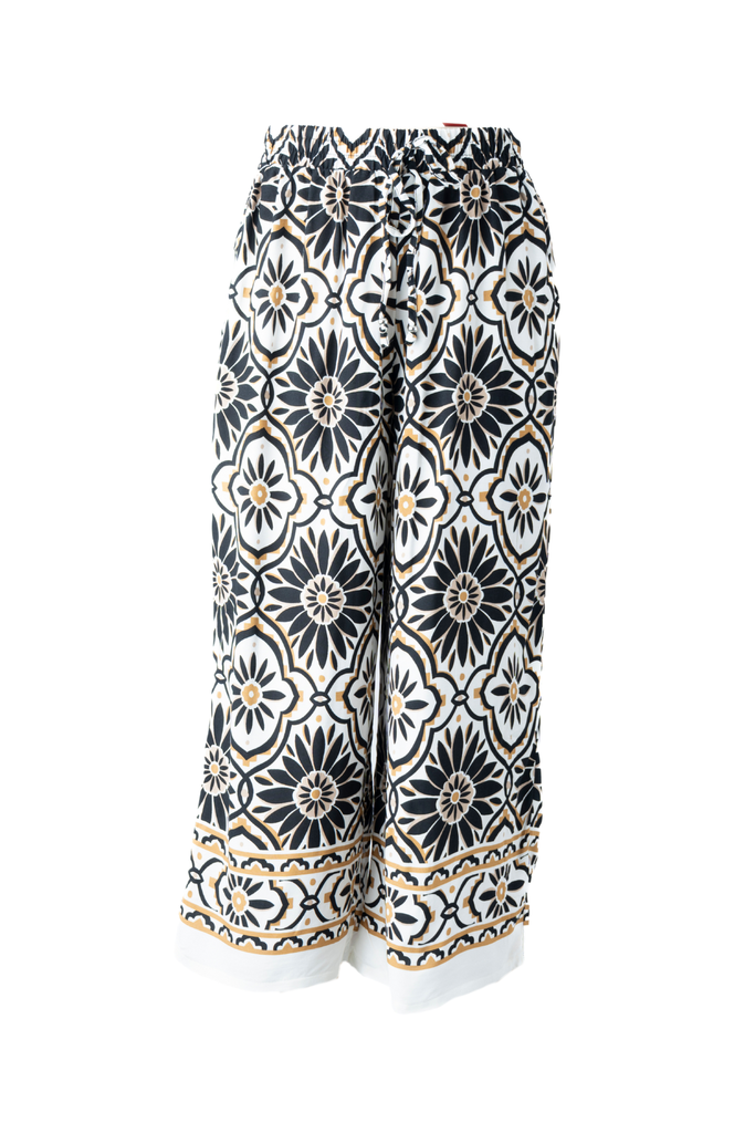 PANTALON RECTO TELA ESTAMPADA FLORES