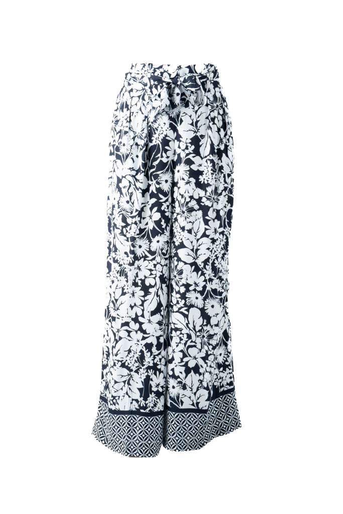 PANTALON TELA ESTAMPADA CON CINTA