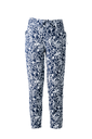 PANTALON TELA ESTAMPADA FLORES BLANCAS