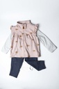 CONJUNTO BEBÉ PANTALÓN CHALECO Y BLUSA