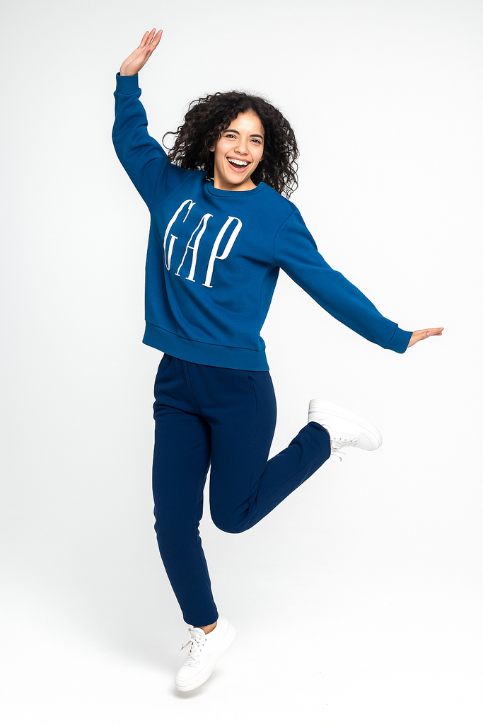 SUDADERA AZUL IMPRESION LOGO