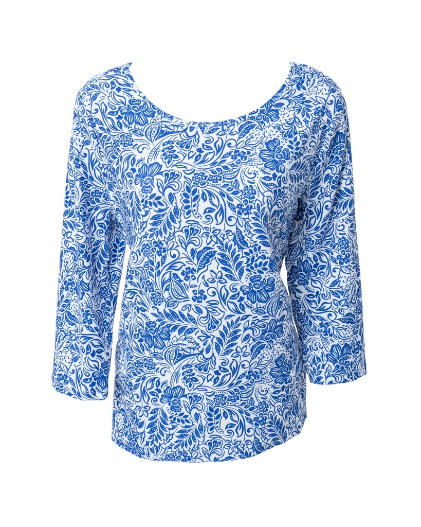 BLUSA ESTAMPADA AZUL REY