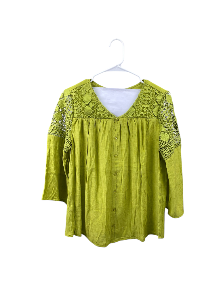 BLUSA MANGA LARGA CON APLICACIÓN