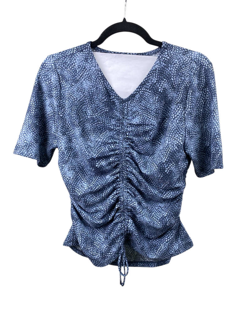 BLUSA MANGA CORTA CON ELÁSTICO VERTICAL