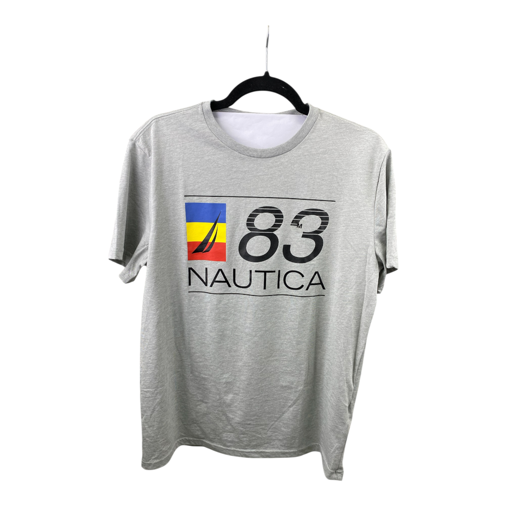PLAYERA GRIS DISEÑO 83 Y LOGO