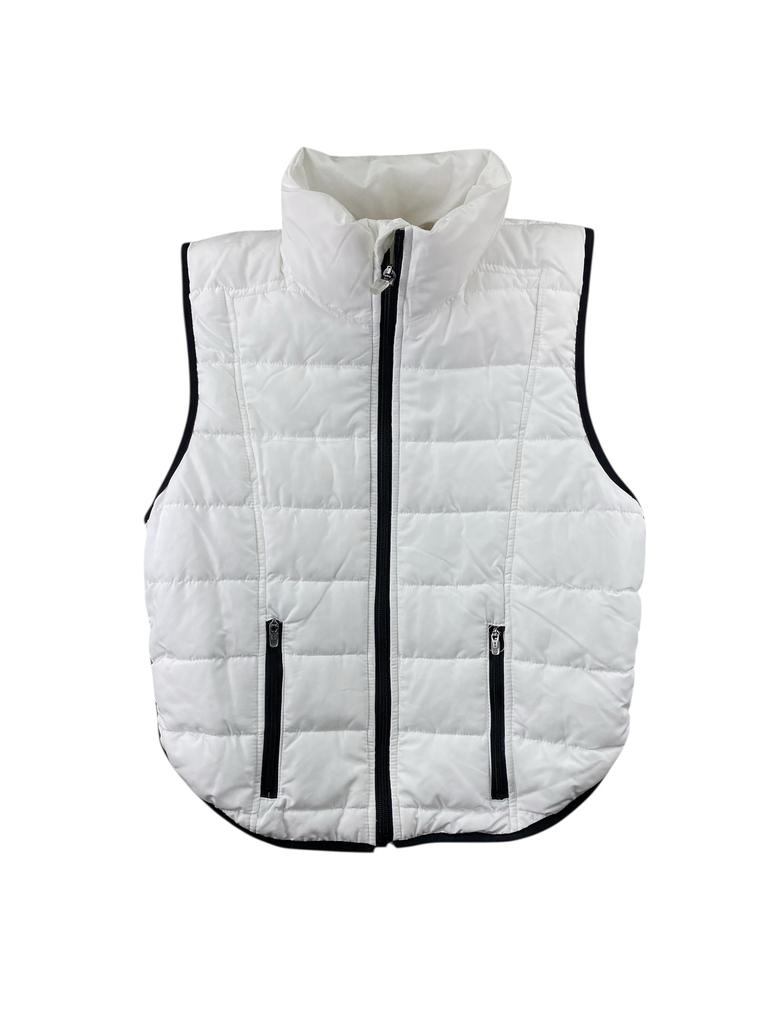 CHALECO BLANCO CON FILO NEGRO