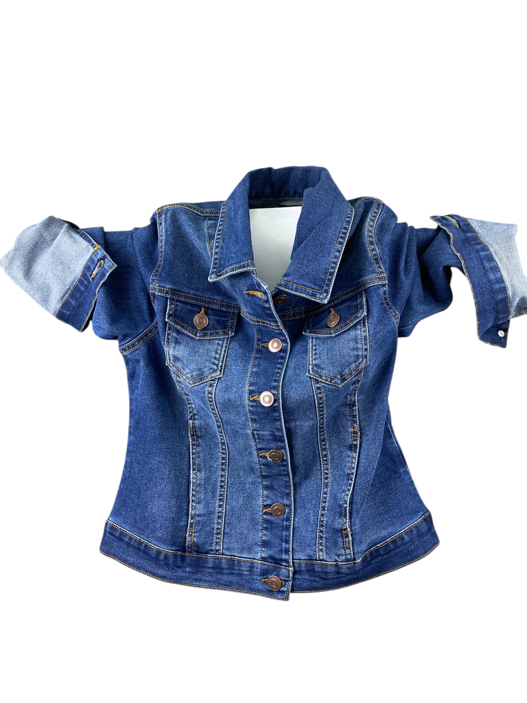 CHAMARRA MEZCLILLA CON BOTONES