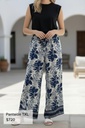 PANTALON ESTAMPADO AZUL CON FLORES