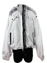 CHAMARRA BLANCA CON BOLSAS Y GORRO