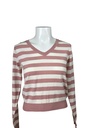BLUSA MANGA LARGA CON RAYAS ROSA Y CREMA