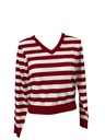 BLUSA MANGA LARGA CON RAYAS ROJA Y CREMA 