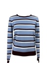BLUSA MANGA LARGA CON CAFÉ AZUL Y BLANCO
