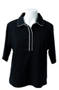 PLAYERA NEGRA CORTA TIPO POLO CON BOTONES 