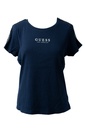 PLAYERA AZUL CON LOGO EN MANGAS Y AL FRENTE
