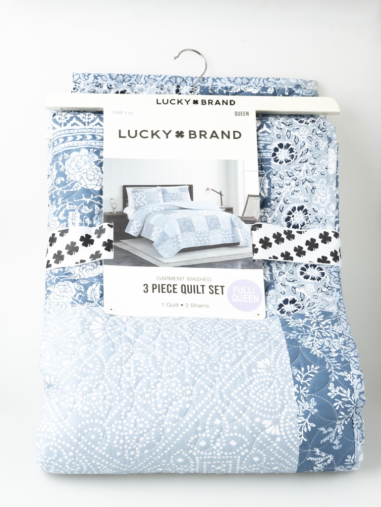 EDREDÓN FULL/QUEEN AZUL MARINO Y CLARO